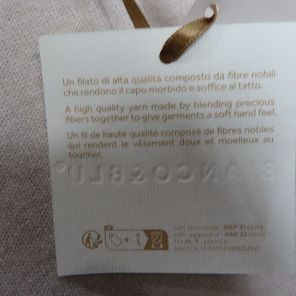 Bianco & Blu Italy Wool Cashmere Colorblock Dress Womens Small Cloud‎ Rice NEW - Picture 10 of 12